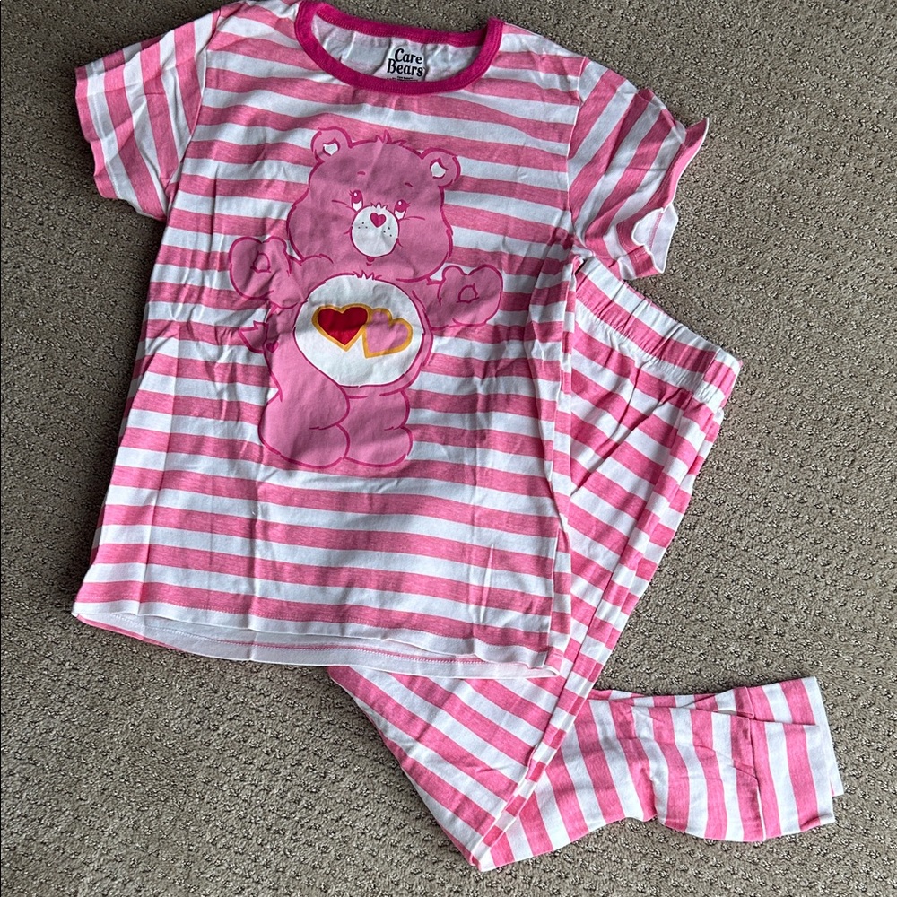 Care Bears Pink and White Striped Women’s Pajama Set - S